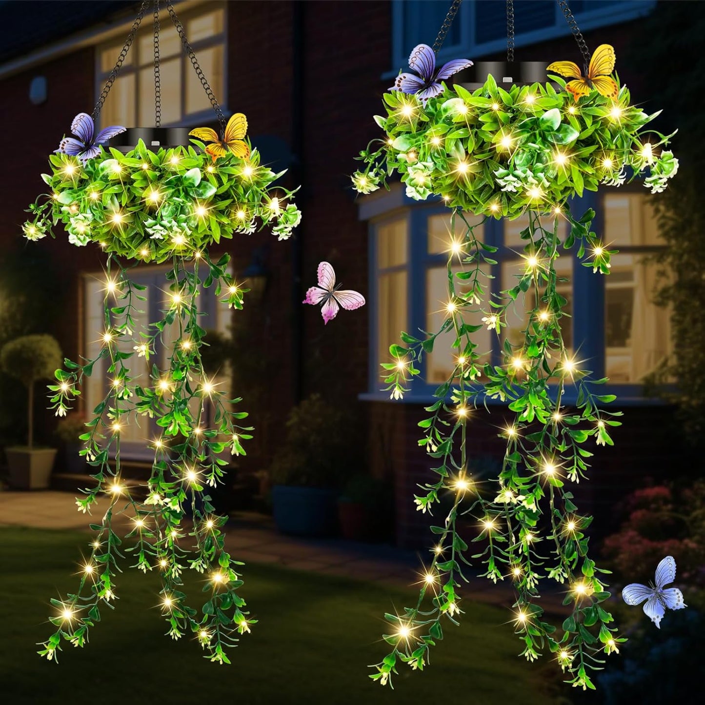2026 Realistic Flower Vine Solar Hanging Garden Lights