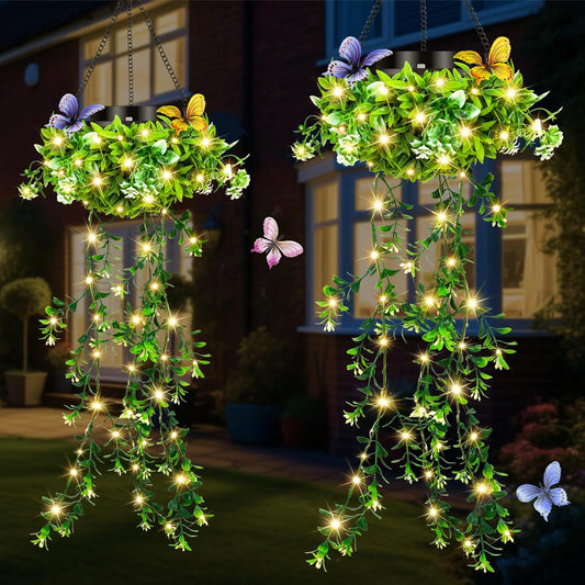 2026 Realistic Flower Vine Solar Hanging Garden Lights