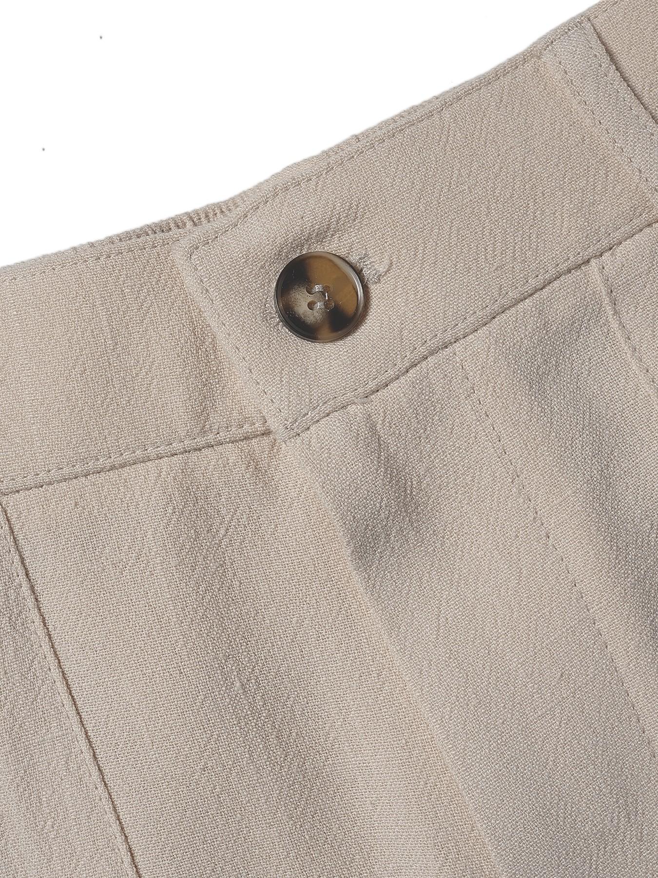Women's Cotton Linen Palazzo Pants Summer Flowy Wide Straight Leg Beach Trousers With Pocket Casual Solid Color Soft Elastic High Waist Lounge Pants