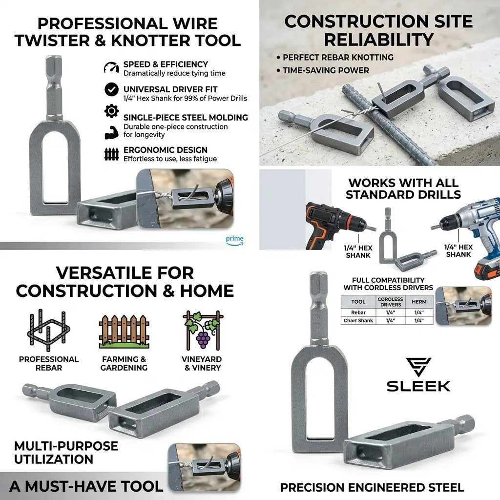 Multifunctional Wire Twister / Knotter — Sizes #9 & #11 — Wire Winding Tool & Twisting Sleeve