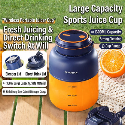 38-Page Blade | Ice-Crushing Capability | Portable, Multifunctional, High-Capacity Electric Juicer Cup