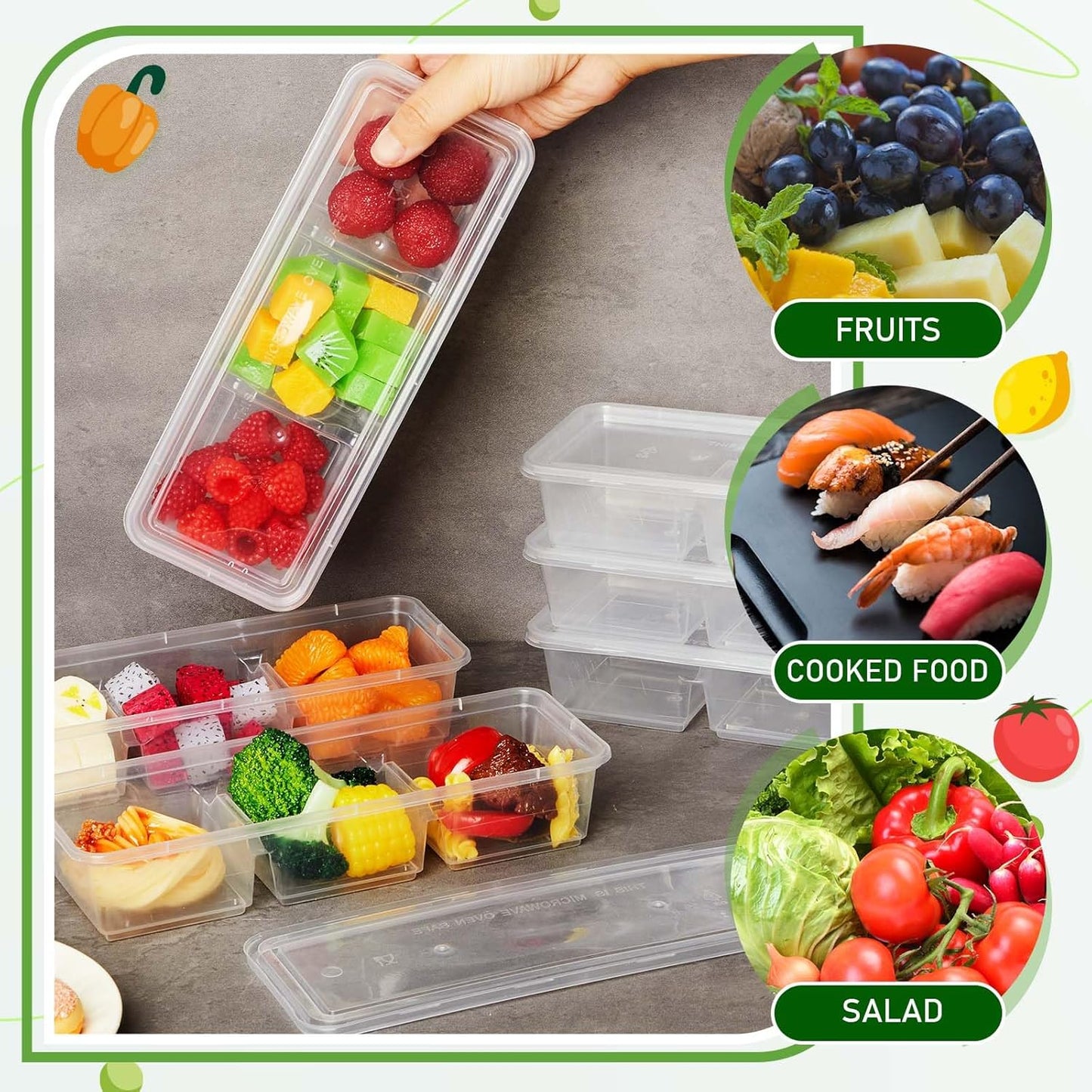 🍱 20-Pack 17 oz Small Meal Prep Containers