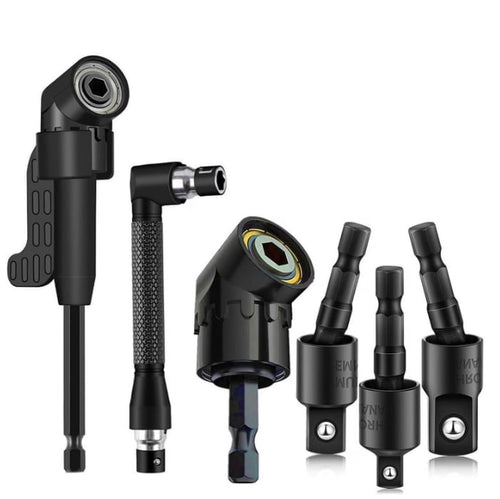 🔥LAST DAY 49% OFF - 🛠️6PCS Right Angle Drill Attachment Set with 105° Angle Drill Adapter and Impact Grade Socket Adapter