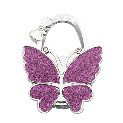 🦋Foldable Purse Hook for Table - Portable Bag Holder,Folding Handbag Hanger Various Heavy Items Desk Hook