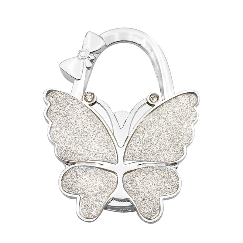 🦋Foldable Purse Hook for Table - Portable Bag Holder,Folding Handbag Hanger Various Heavy Items Desk Hook