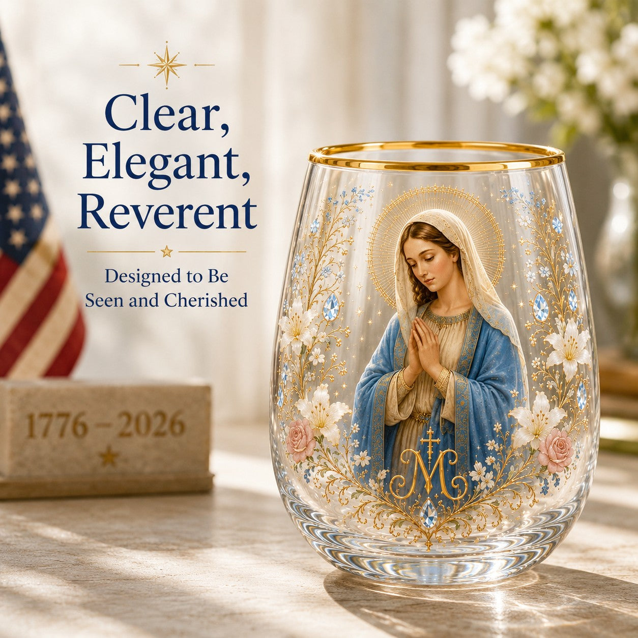 2026 Limited Edition "Morning Prayer" Glass Tea Cup – Faith & Serenity Collection