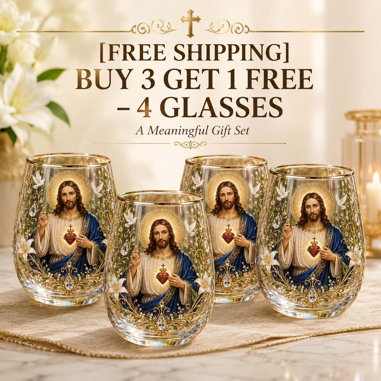 2026 Limited Edition "Morning Prayer" Glass Tea Cup – Faith & Serenity Collection