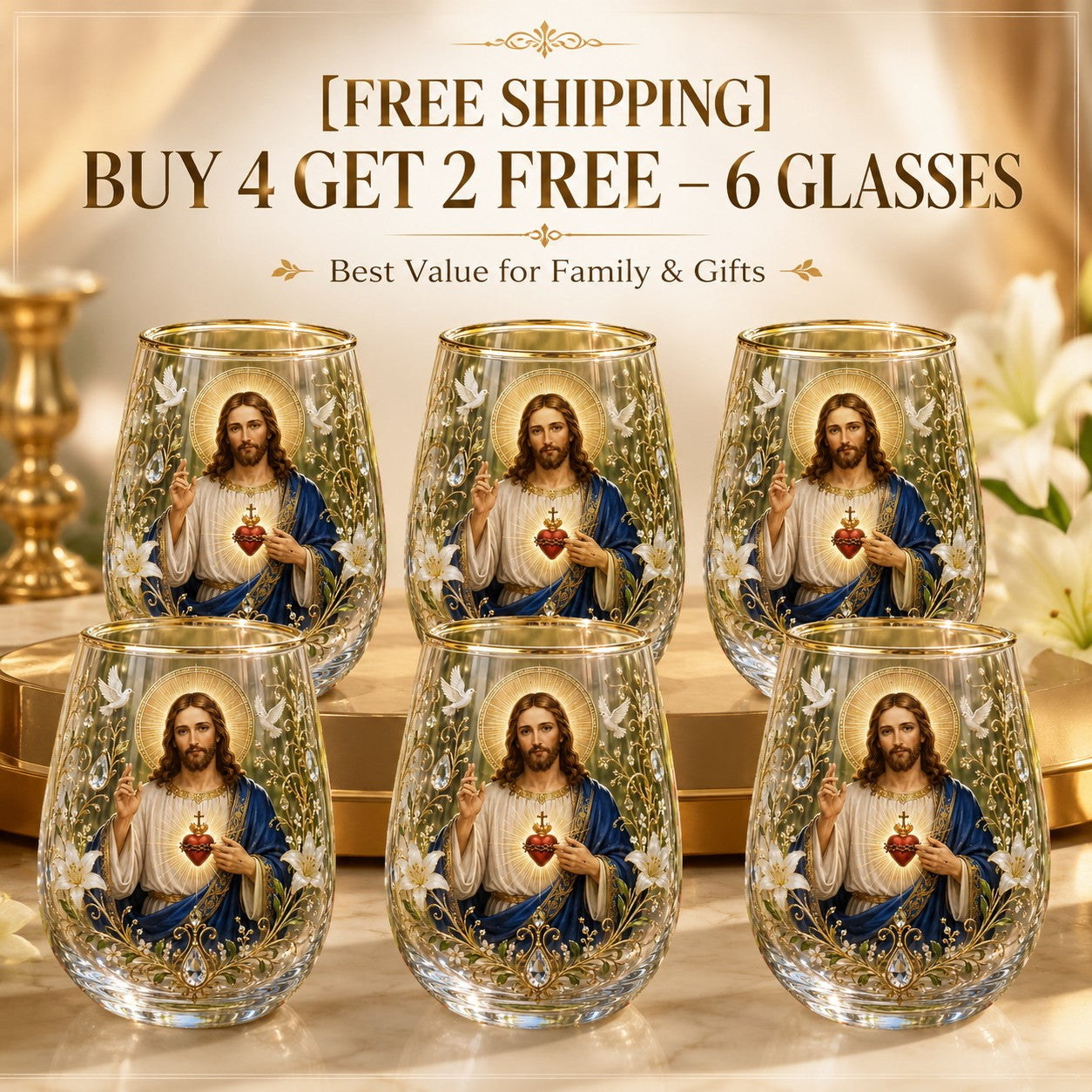 2026 Limited Edition "Morning Prayer" Glass Tea Cup – Faith & Serenity Collection