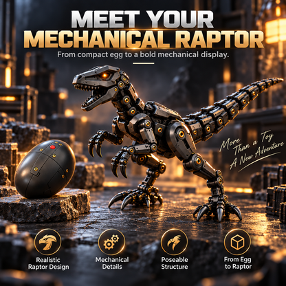 🦖 Egg to Raptor™ – 2-in-1 Transforming Mechanical Dinosaur | Futuristic Robot Collectible & Unique Gift