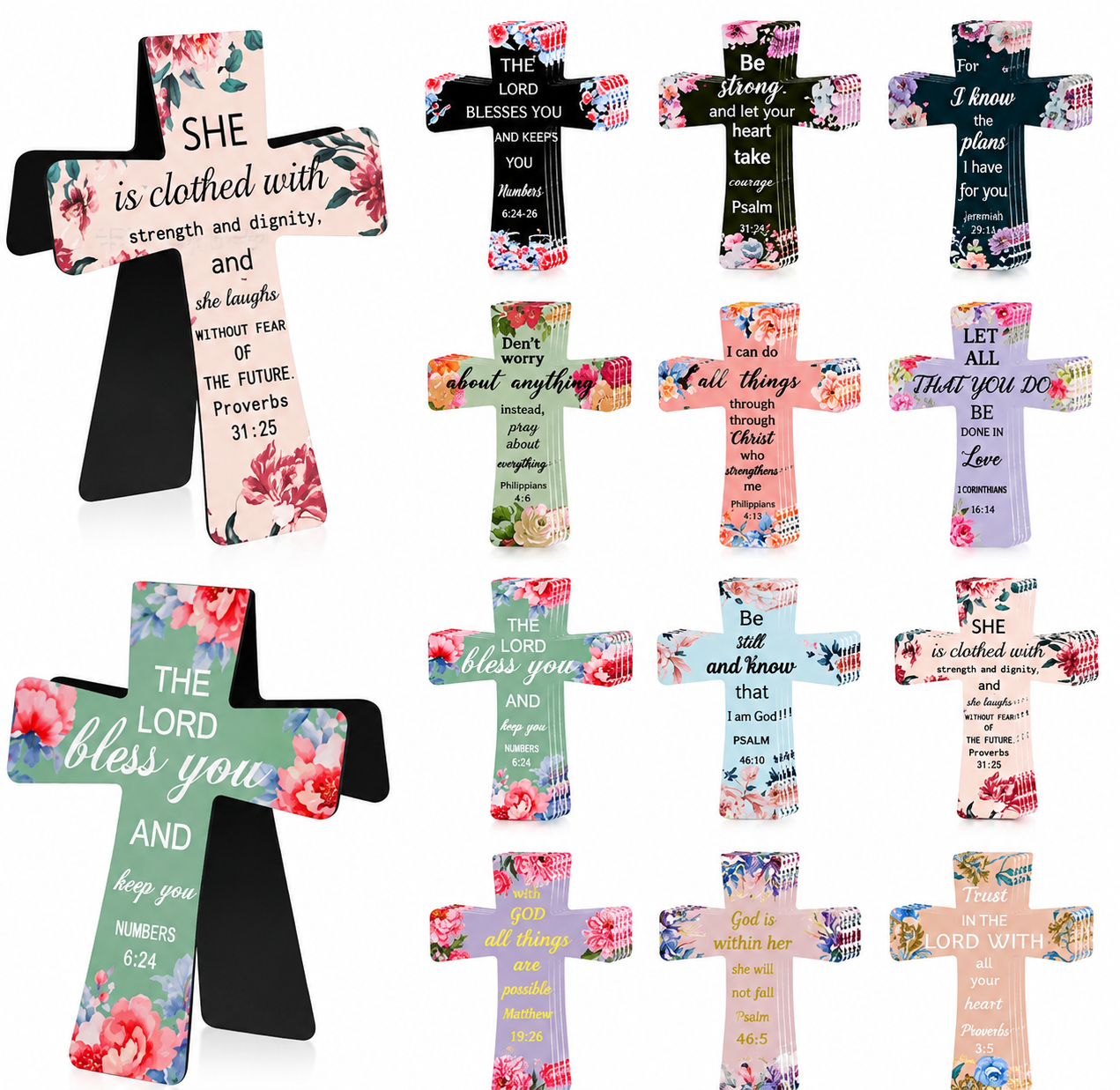 📖16 Pcs Magnetic Cross Bookmarks Gifts for Bible Study, Readers, Teachers, Students🌸✝️