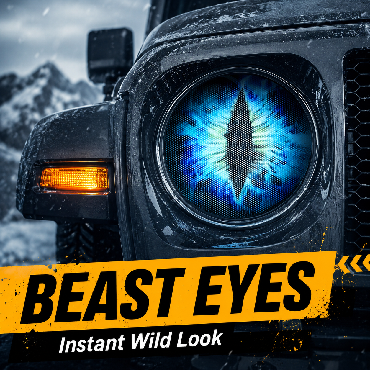 💀 Beast Eyes Mesh Car Headlight Stickers 🚘