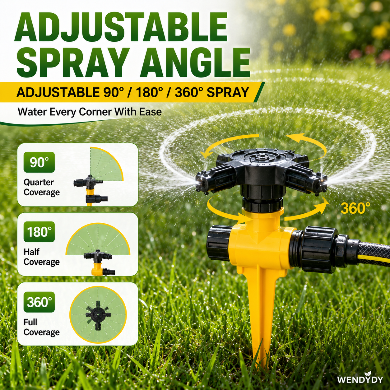 🏡 Last Day Special Price £14.99 !🏆 BUY 2 GET 1 FREE✨360° Rotation Auto Irrigation System Garden Lawn Sprinkler Patio