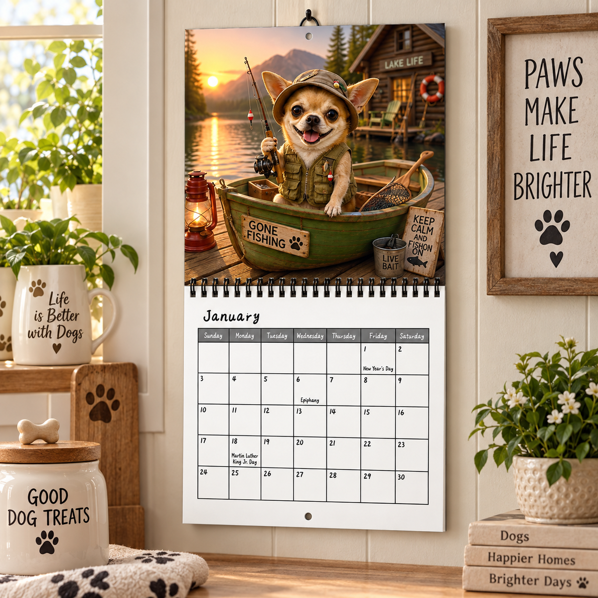 Tiny But Mighty 2027 Wall Calendar – 12-Month Chihuahua Adventures Calendar, Funny Small Dog Scenes Hanging Planner for Chihuahua & Dog Lovers