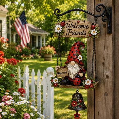 🔥Limited time 49% OFF – Rustic Garden Gnome Bell Outdoor Decor 🐞🌼