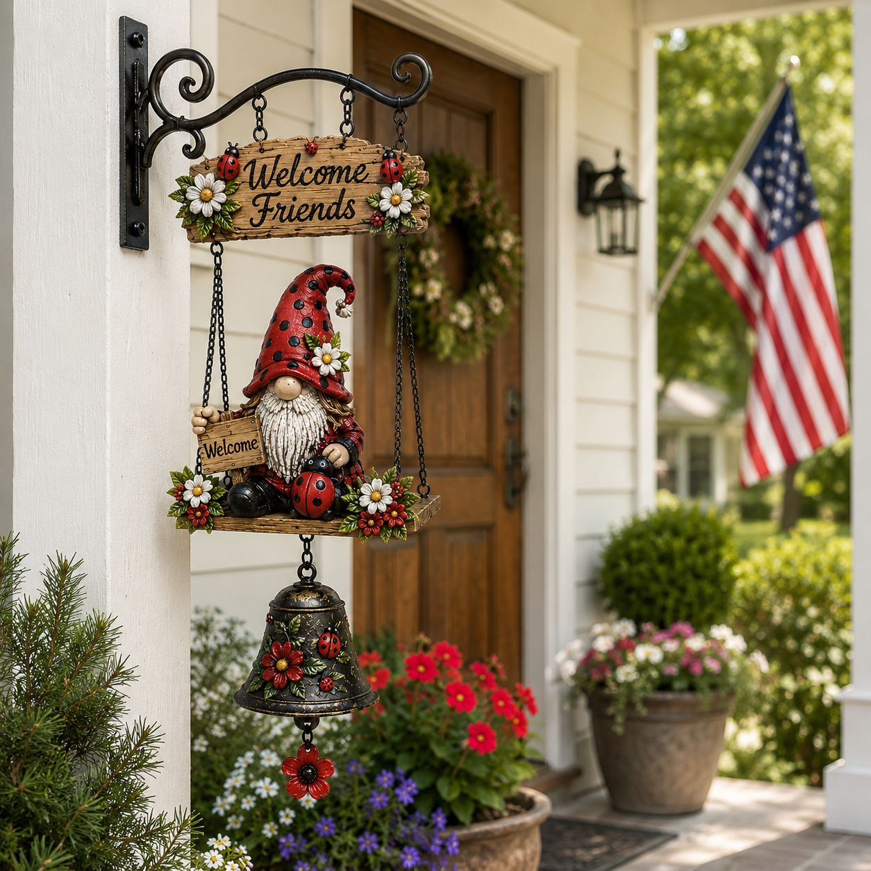 🔥Limited time 49% OFF – Rustic Garden Gnome Bell Outdoor Decor 🐞🌼