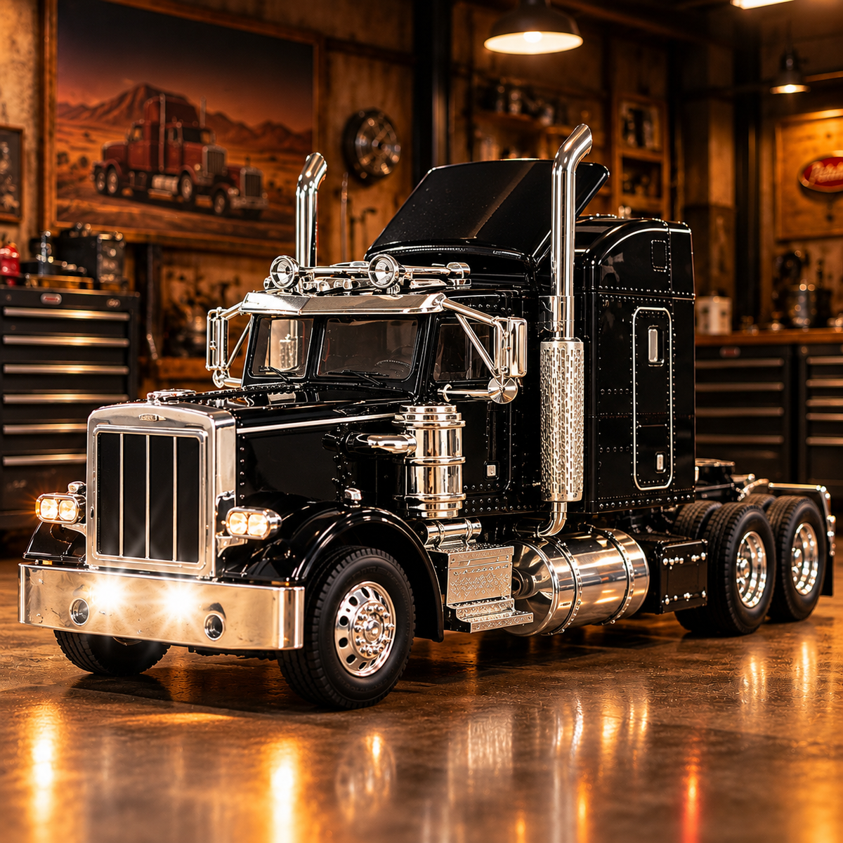 🔥LAST DAY 49%🚛 Candy Apple Red American Truck Model Kit – Build Your Own Classic Semi Truck