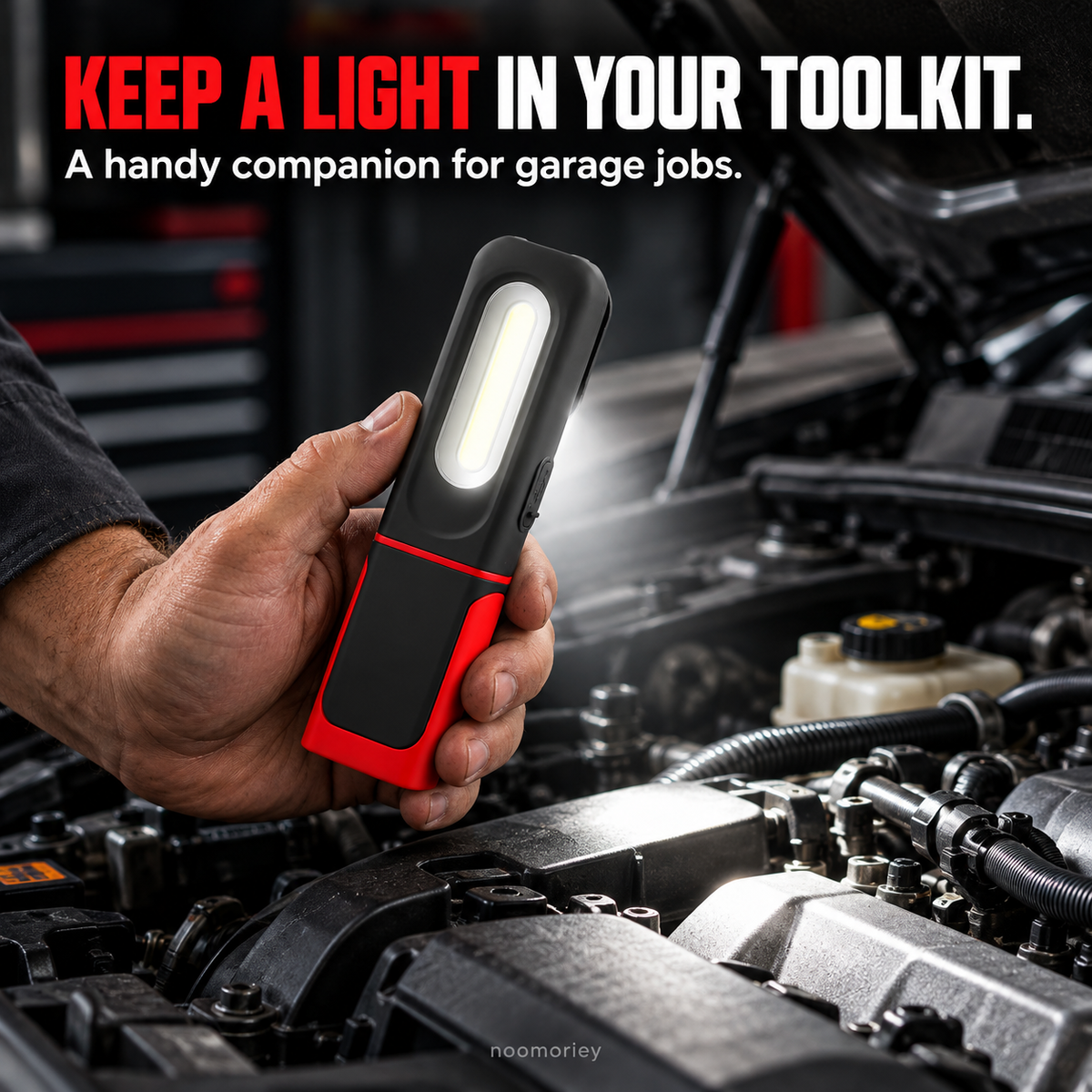 🔦 Rechargeable COB Work Light – USB-C Portable Inspection Lamp with Hanging Hook 🛠️