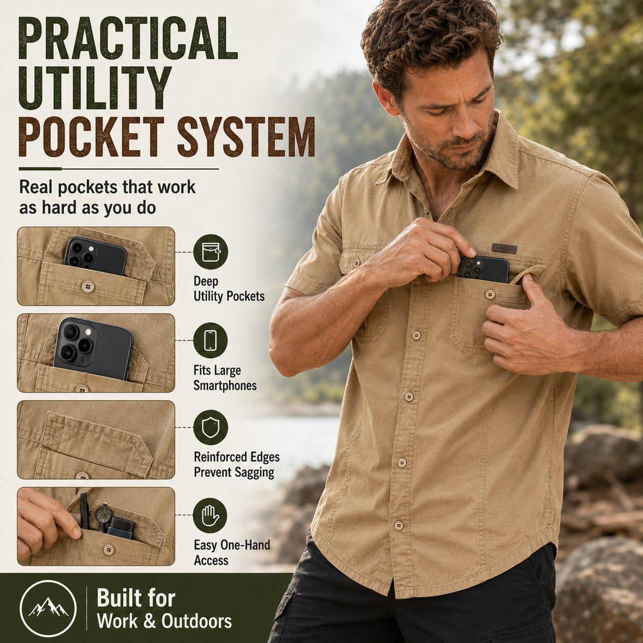 🌟Outdoor Adventure Polo Shirt - Comfortable and Durable🌟
