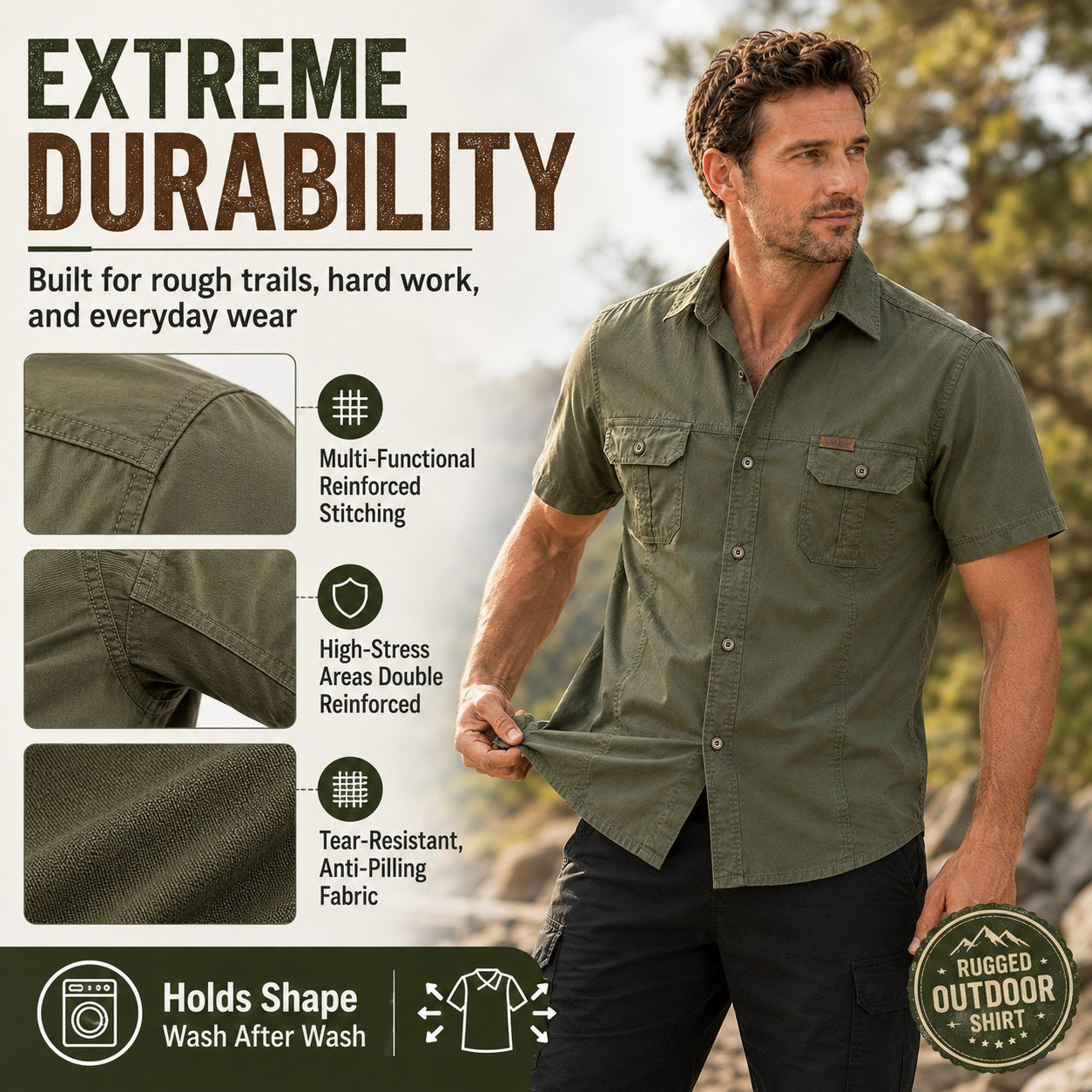 🌟Outdoor Adventure Polo Shirt - Comfortable and Durable🌟
