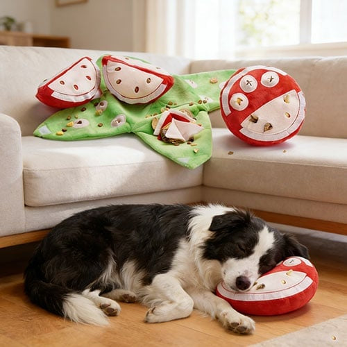 Orange Hide-and-Seek Plush Dog Toy