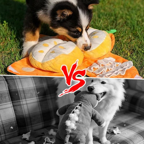 Orange Hide-and-Seek Plush Dog Toy