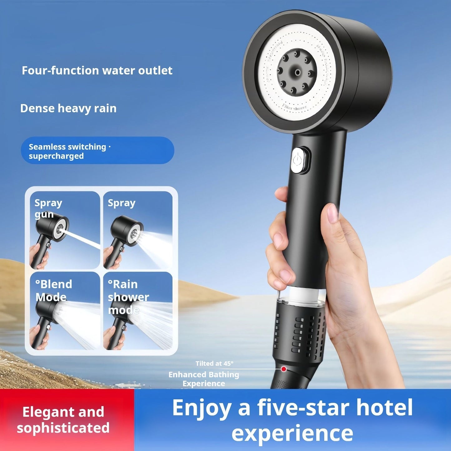 🚿4-Mode High-Pressure Shower Head with Filter
