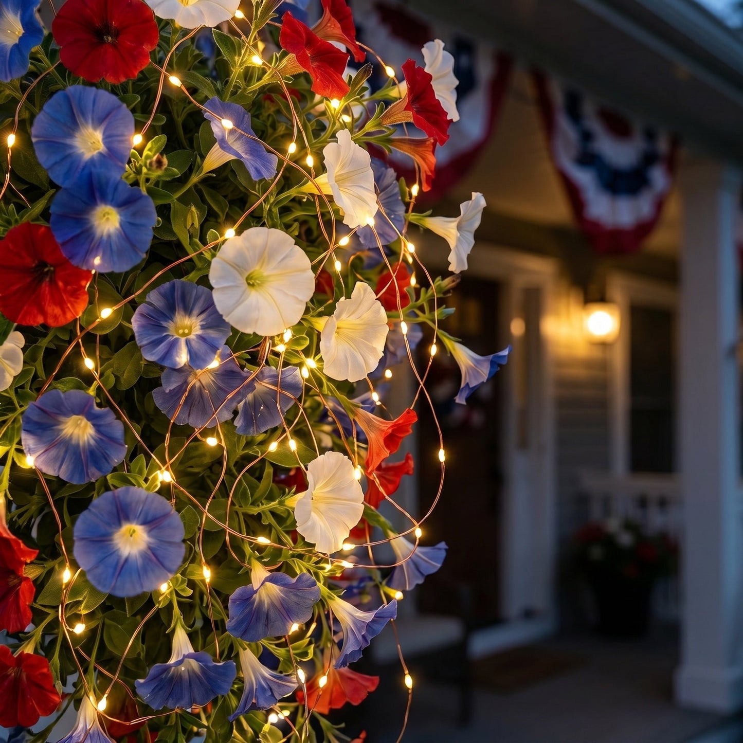 🏆Flash Sale-49% OFF⚡ 50K+ SOLD! Red, White & Blue Artificial Morning Glory Hanging Vines