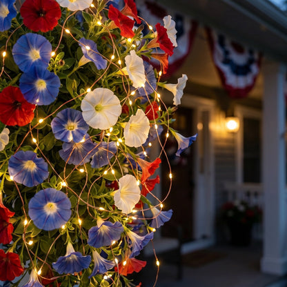 🏆Flash Sale-49% OFF⚡ 50K+ SOLD! Red, White & Blue Artificial Morning Glory Hanging Vines