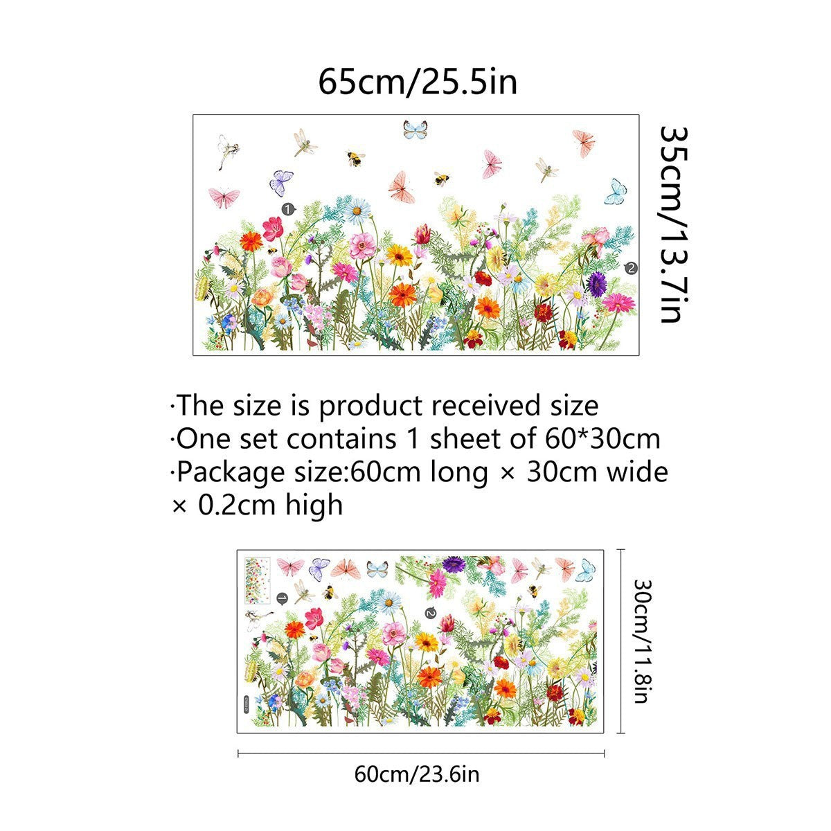 💐Colorful Floral Bouquet Window Sticker🖼️(Cut to size freely)
