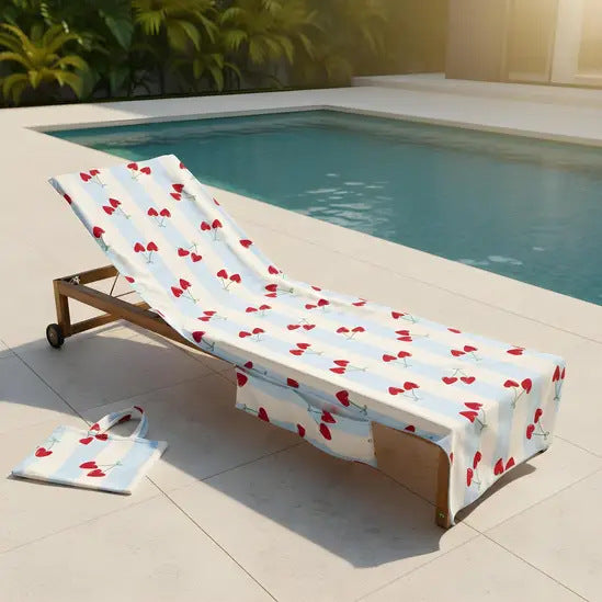 🏖️Summer Hot Sale🌞🌊Sun Lounger Towel in Bag with Pockets Storage