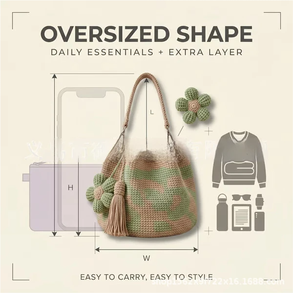 🏆Last Day Promotion 49% OFF🧵Handmade Crochet Flower Tote 🌼✨