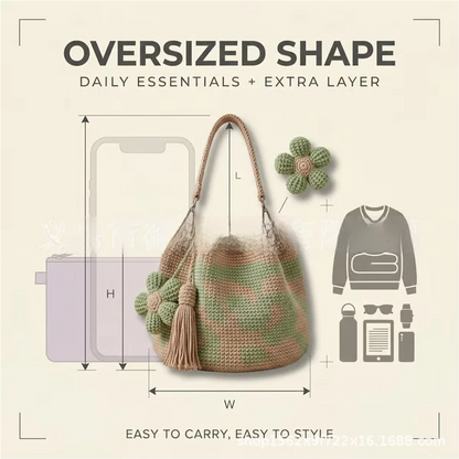 🏆Last Day Promotion 49% OFF🧵Handmade Crochet Flower Tote 🌼✨
