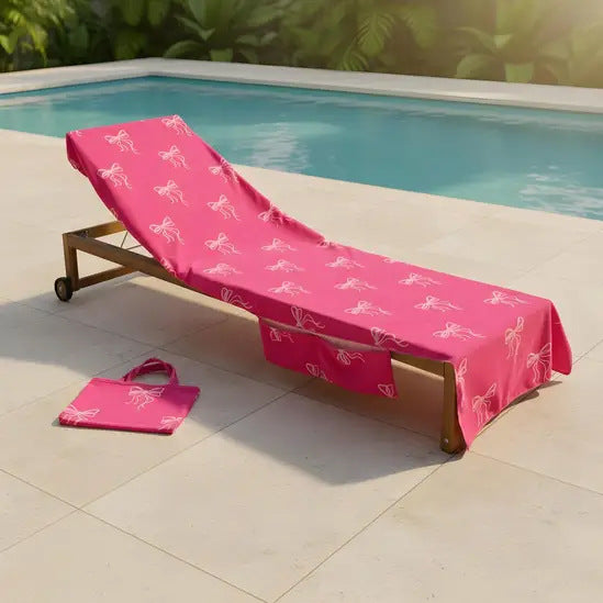 🏖️Summer Hot Sale🌞🌊Sun Lounger Towel in Bag with Pockets Storage