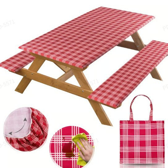 🧺 RNOONY Stretch Picnic Tablecloth Set | Bench Covers + Carry Bag Included 👜