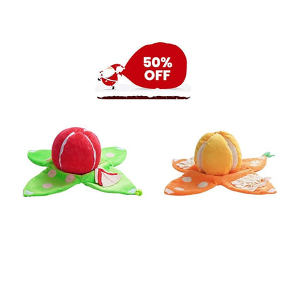 Orange Hide-and-Seek Plush Dog Toy