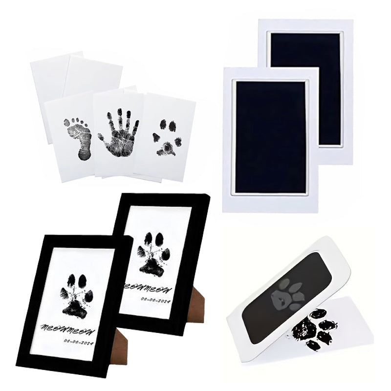 🐾Paw Print Kit for Dogs & Cats - 4-Pcs Mess-Free Ink Pads, 2 Photo Frames | Clean Touch Pet Paw and Nose Print Keepsake Memorial Gift