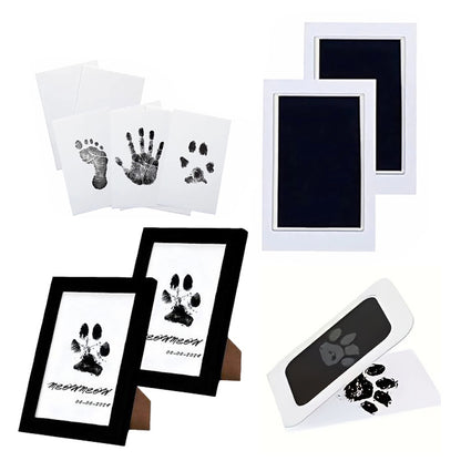 🐾Paw Print Kit for Dogs & Cats - 4-Pcs Mess-Free Ink Pads, 2 Photo Frames | Clean Touch Pet Paw and Nose Print Keepsake Memorial Gift