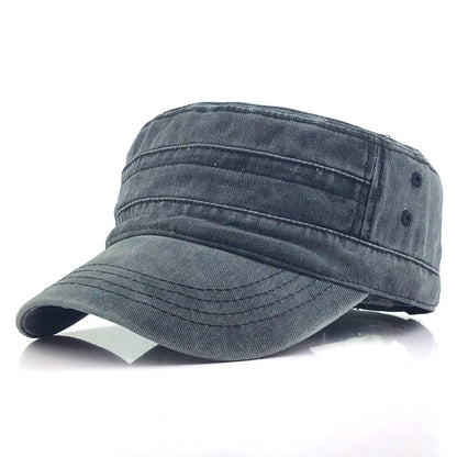 🧢Flat-Top Duckbill Cap – Fashionable, Breathable, Distressed