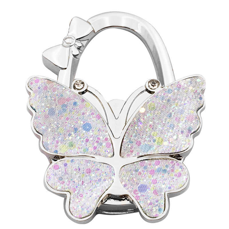 🦋Foldable Purse Hook for Table - Portable Bag Holder,Folding Handbag Hanger Various Heavy Items Desk Hook