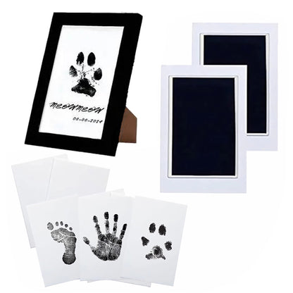 🐾Paw Print Kit for Dogs & Cats - 4-Pcs Mess-Free Ink Pads, 2 Photo Frames | Clean Touch Pet Paw and Nose Print Keepsake Memorial Gift