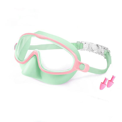 🌓HD children's large frame waterproof and anti-fog swimming goggles