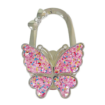 🦋Foldable Purse Hook for Table - Portable Bag Holder,Folding Handbag Hanger Various Heavy Items Desk Hook