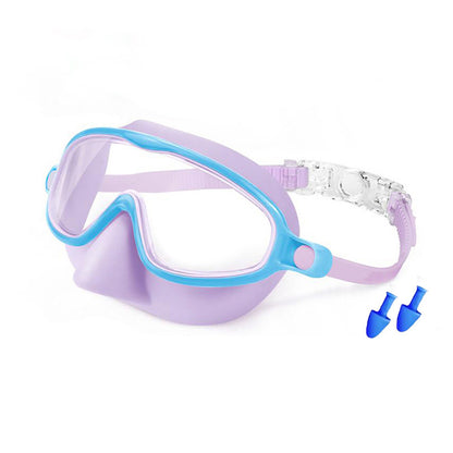 🌓HD children's large frame waterproof and anti-fog swimming goggles