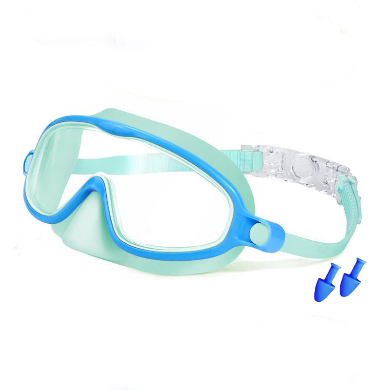 🌓HD children's large frame waterproof and anti-fog swimming goggles