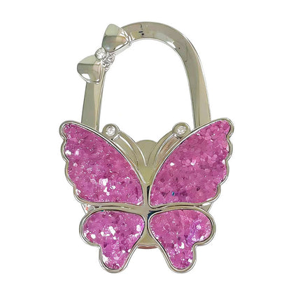 🦋Foldable Purse Hook for Table - Portable Bag Holder,Folding Handbag Hanger Various Heavy Items Desk Hook