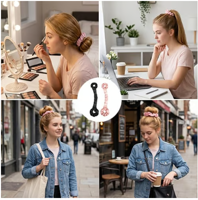 Multi-function Satin Heatless Hair Curler & Hair Tie Non
