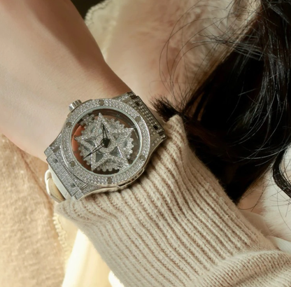 ⌚💥 Fashion Dress Watch Rhinestone Dial – Quartz Movement, 30M Waterproof, Adjustable Clasp ✨
