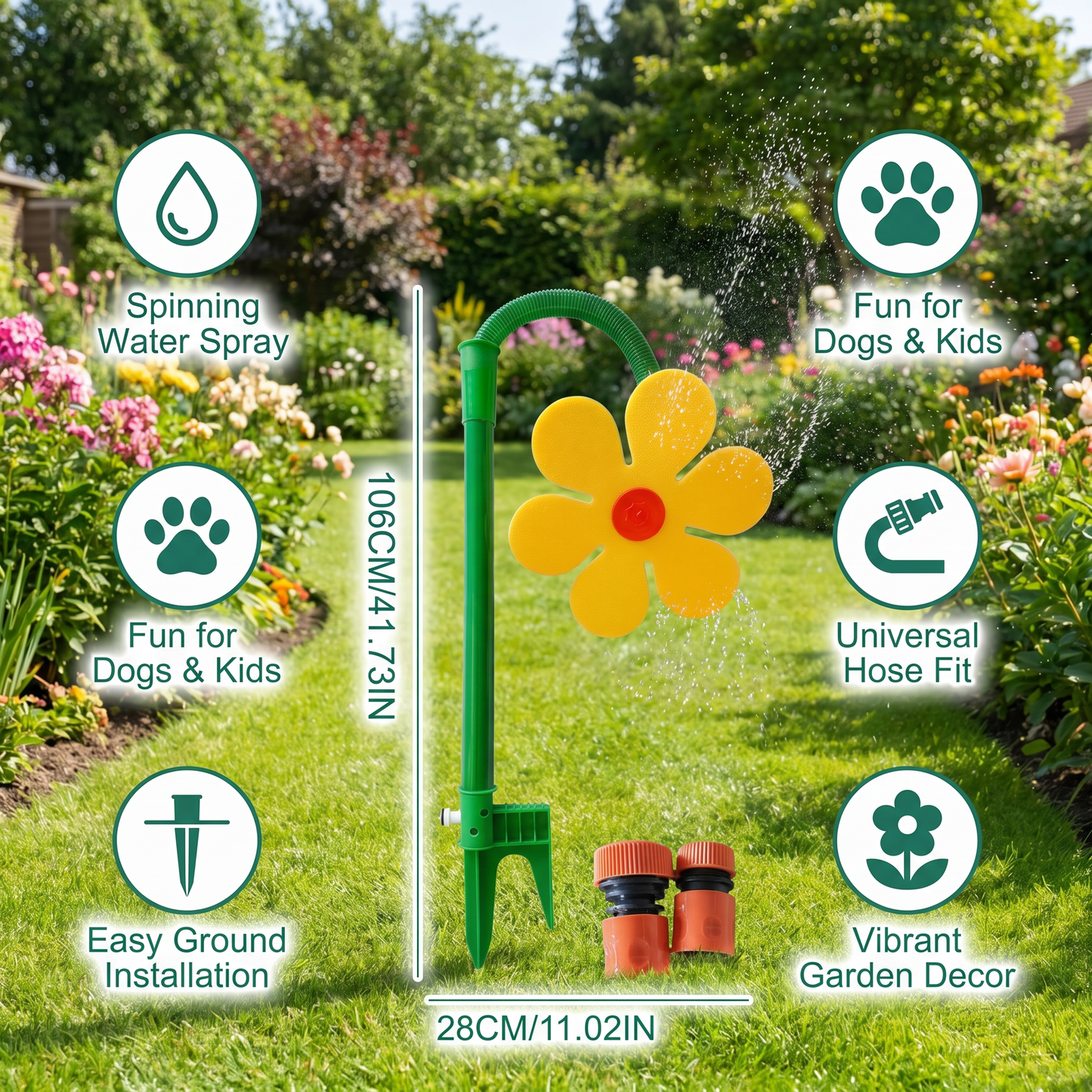 💧Spinning Sunflower Sprinkler for Dogs
