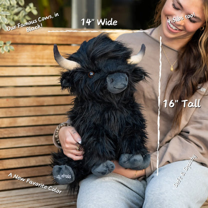 Jumbo Black Highland Cow SnugglePal