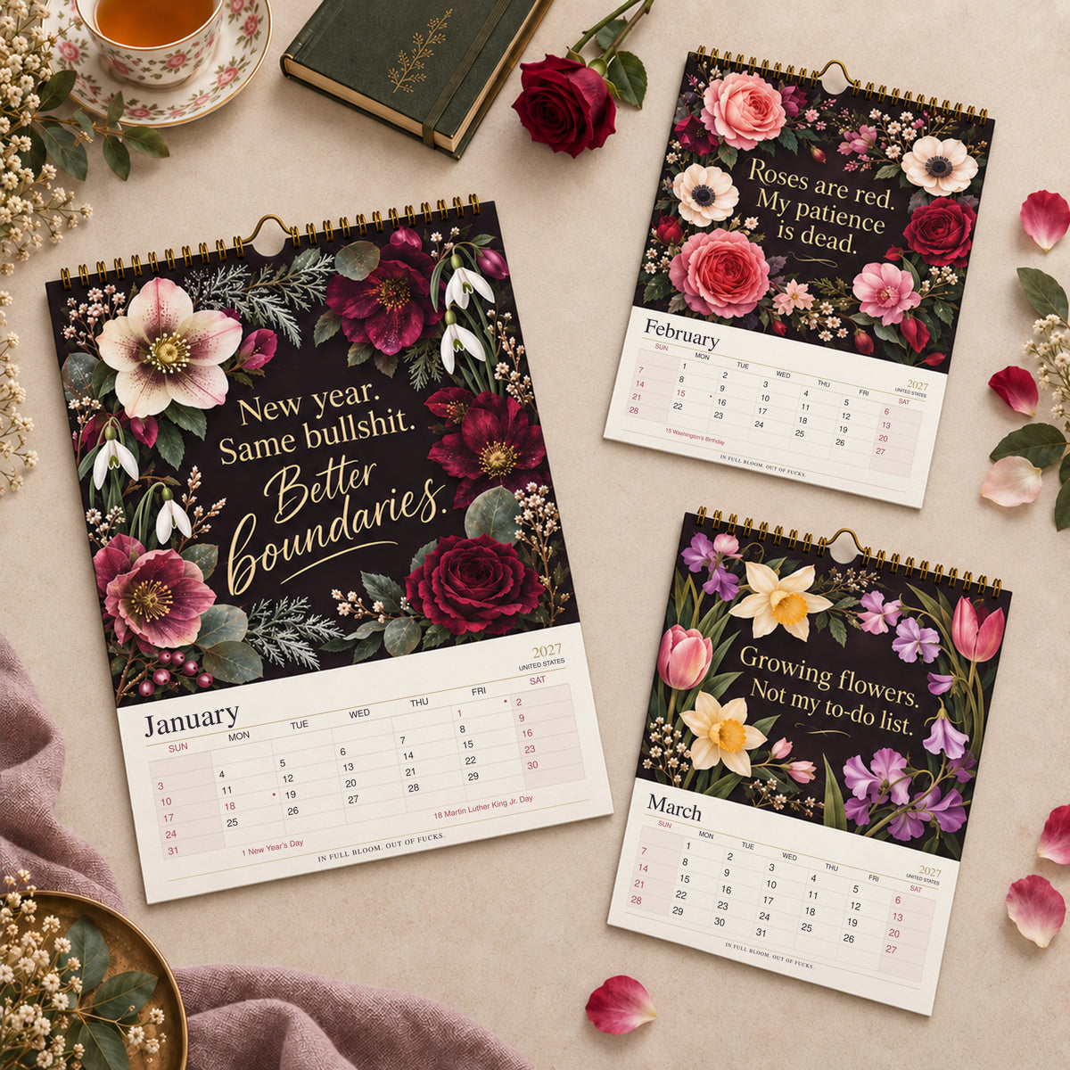 2027 • FLORAL & HONEST • IN FULL BLOOM